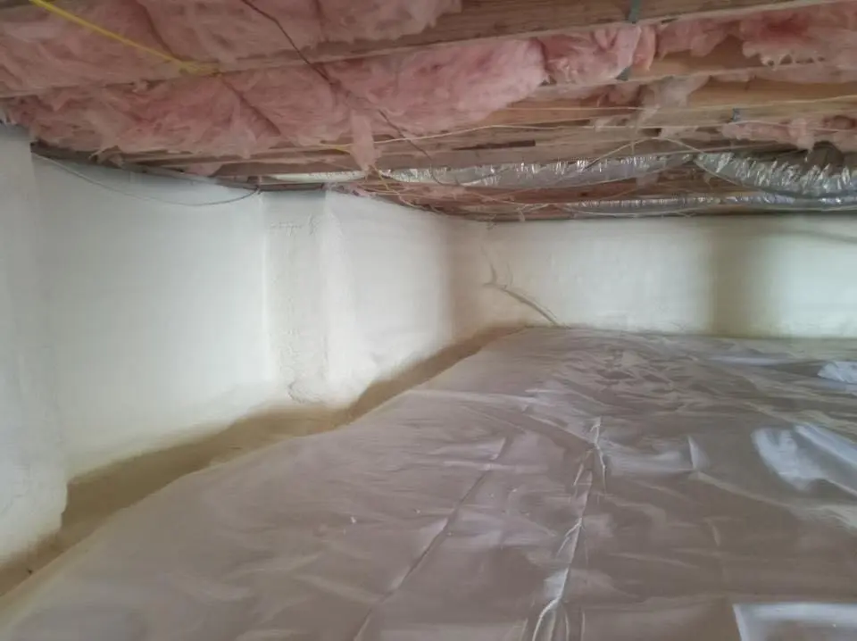 Crawl space encapsulation with closed-cell spray foam for Commercial Roof Restoration in Rye Brook